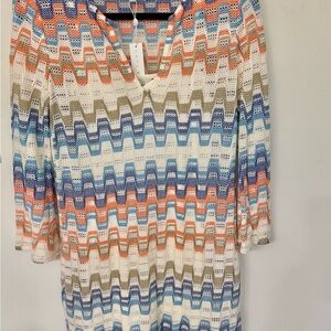 NWT Trina Turk size 2 Layne 2 Multicolor Zigzag Knit dress with a slip dress